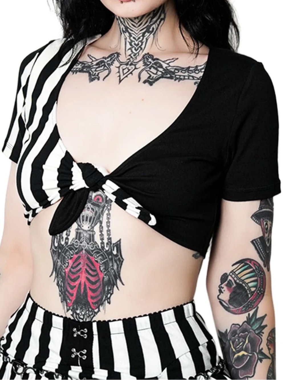 Forest Ink Ghost Town Front Tie Top - Picture 3 of 7